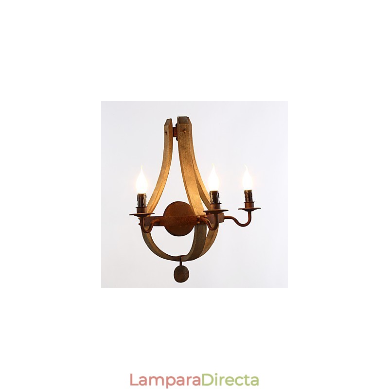 Apliques de pared estilo mini rústico de madera de bambú