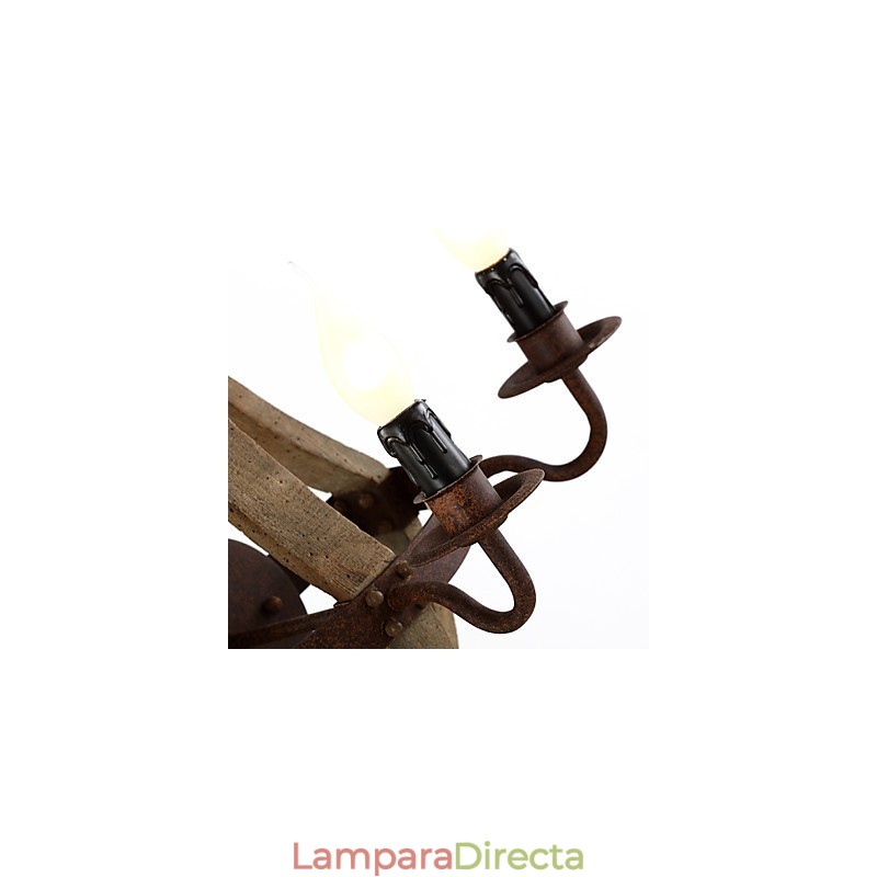 Apliques de pared estilo mini rústico de madera de bambú