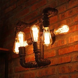 Apliques de pared de hierro con barra retro, estilo mini, rústico, de metal