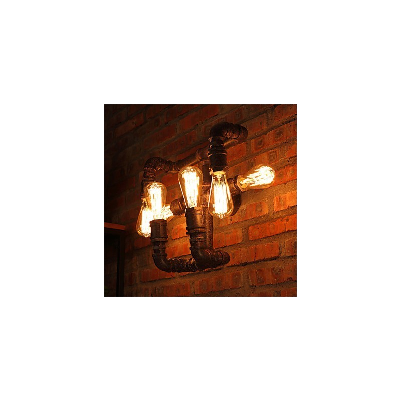 Apliques de pared de hierro con barra retro, estilo mini, rústico, de metal