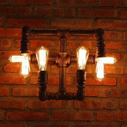 Apliques de pared de hierro con barra retro, estilo mini, rústico, de metal