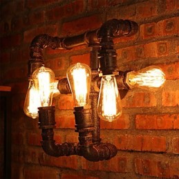 Apliques de pared de hierro con barra retro, estilo mini, rústico, de metal