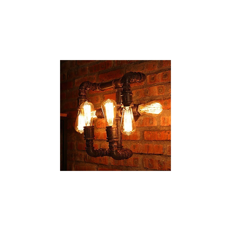 Apliques de pared de hierro con barra retro, estilo mini, rústico, de metal