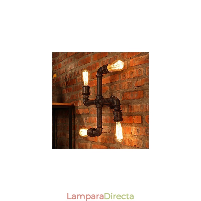 Apliques de pared de hierro con barra retro, estilo mini, rústico, de metal