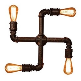 Apliques de pared de hierro con barra retro, estilo mini, rústico, de metal