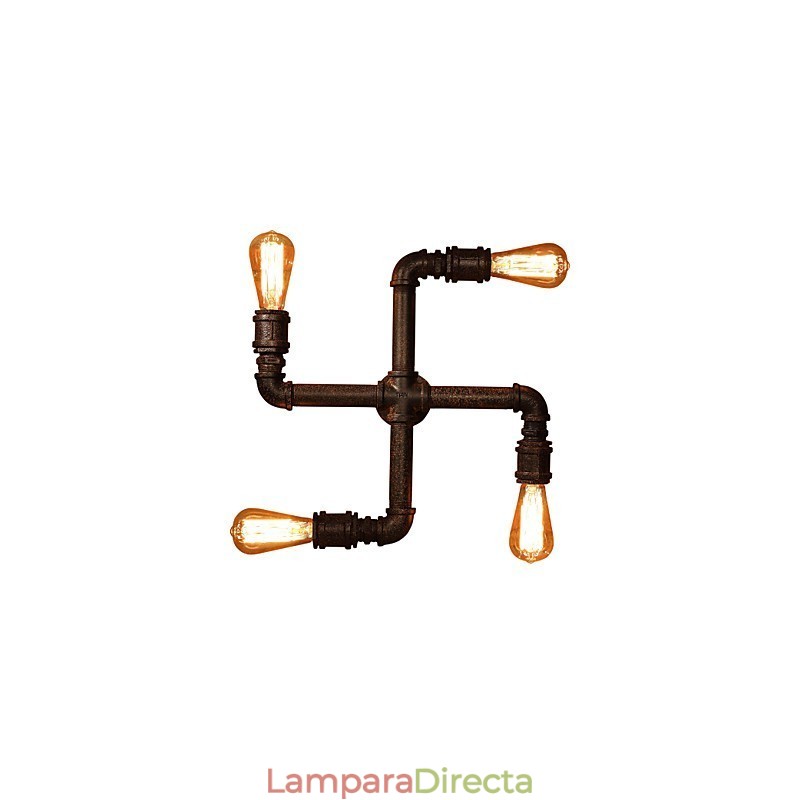 Apliques de pared de hierro con barra retro, estilo mini, rústico, de metal