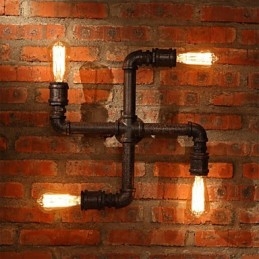 Apliques de pared de hierro con barra retro, estilo mini, rústico, de metal