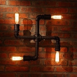 Apliques de pared de hierro con barra retro, estilo mini, rústico, de metal
