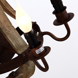 Lámpara de pared de madera rústica americana vintage con forma de barril de vino, ideal para sala de estar y dormitorio.