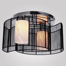 Lámpara de techo de diseño moderno, 2 luces, color negro