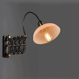 Lámpara de pared telescópica de hierro para dormitorio, estudio, escalera, pasillo, restaurante, estilo industrial vintage, estilo campestre americano.