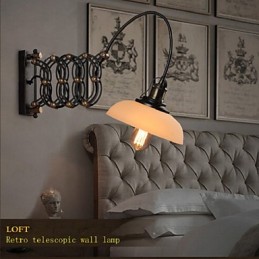 Lámpara de pared telescópica de hierro para dormitorio, estudio, escalera, pasillo, restaurante, estilo industrial vintage, estilo campestre americano.