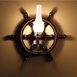 Lámpara de pared de una luz y cristal