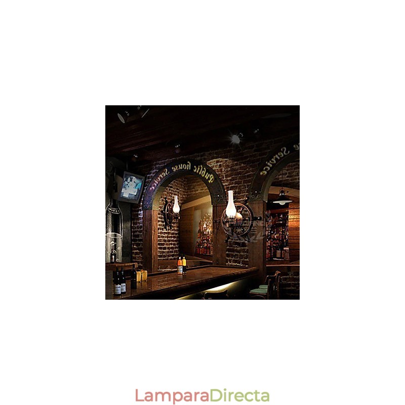 Lámpara de pared de una luz y cristal