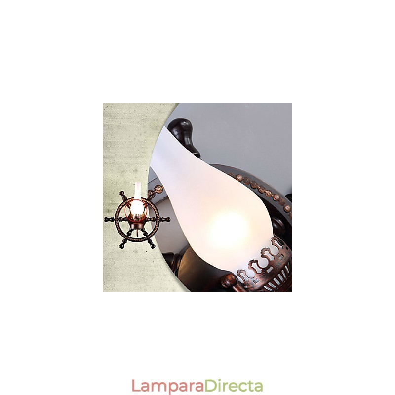 Lámpara de pared de una luz y cristal