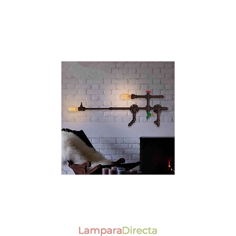Apliques de pared estilo mini rústico Lodge de metal