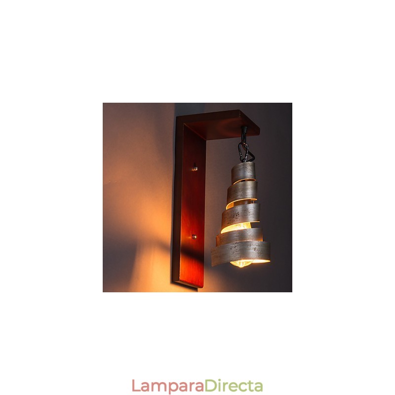 Apliques de pared de madera antiguos de 1 luz