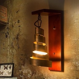 Apliques de pared de madera antiguos de 1 luz