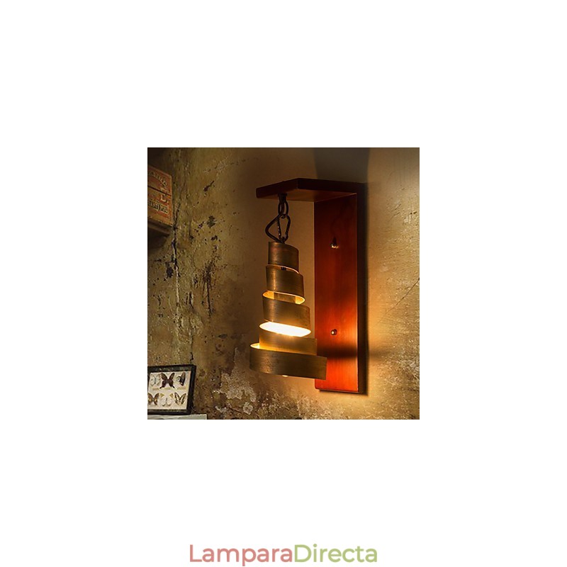 Apliques de pared de madera antiguos de 1 luz