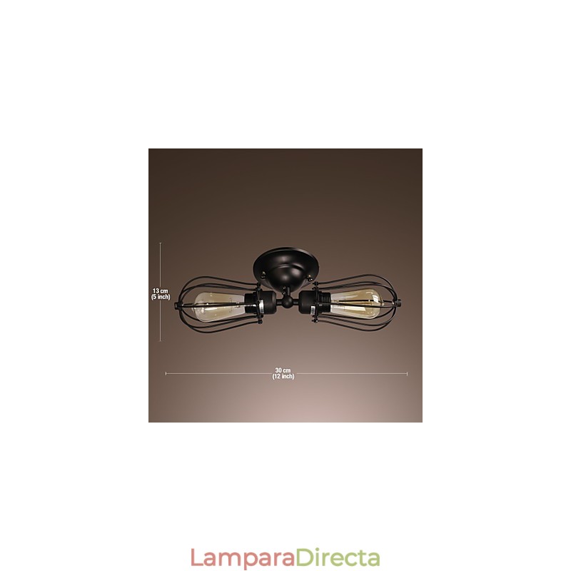 Aplique de pared dorado de 2 luces en estilo antiguo