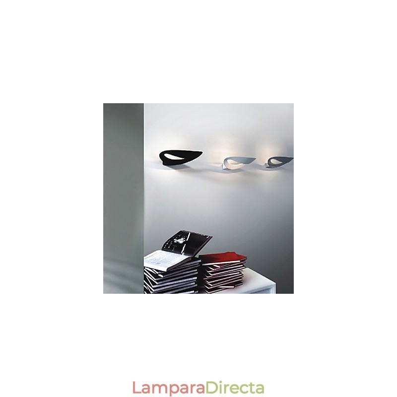 Aplique artístico de pared con 1 luz en blanco y negro