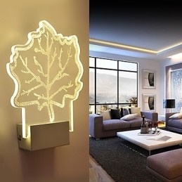 Lámpara de pared acrílica de PVC con chip de luz, moderna y contemporánea de metal.
