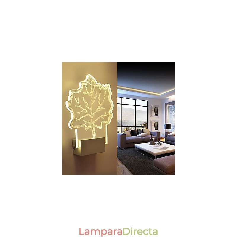 Lámpara de pared acrílica de PVC con chip de luz, moderna y contemporánea de metal.