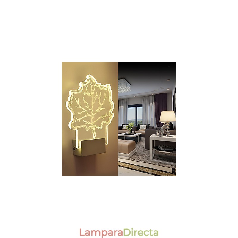 Lámpara de pared acrílica de PVC con chip de luz, moderna y contemporánea de metal.