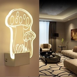 Lámpara de pared acrílica de PVC, moderna y contemporánea, de metal.