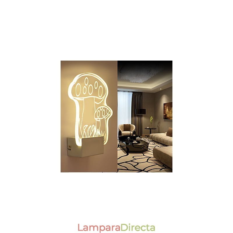 Lámpara de pared acrílica de PVC, moderna y contemporánea, de metal.