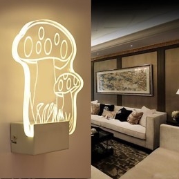 Lámpara de pared acrílica de PVC, moderna y contemporánea, de metal.