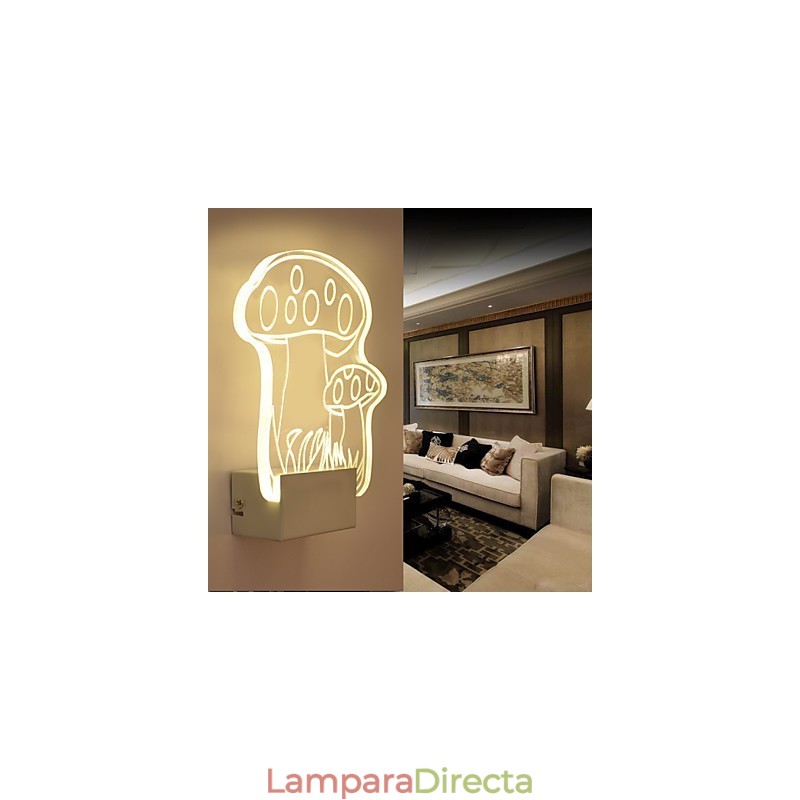Lámpara de pared acrílica de PVC, moderna y contemporánea, de metal.