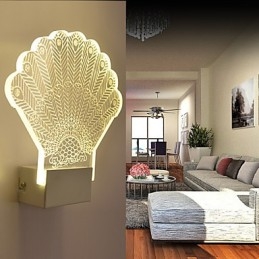 Lámpara de pared acrílica de PVC, moderna y contemporánea, de metal.