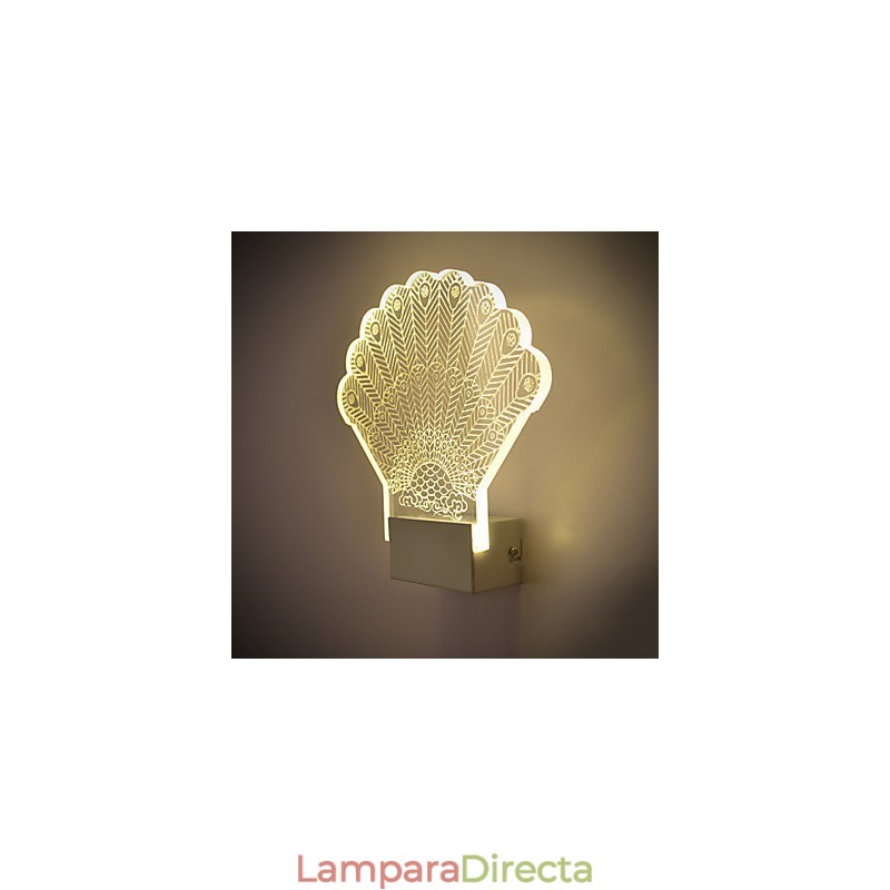 Lámpara de pared acrílica de PVC, moderna y contemporánea, de metal.