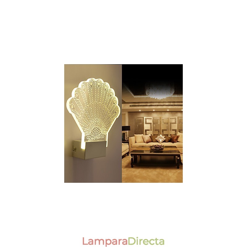 Lámpara de pared acrílica de PVC, moderna y contemporánea, de metal.