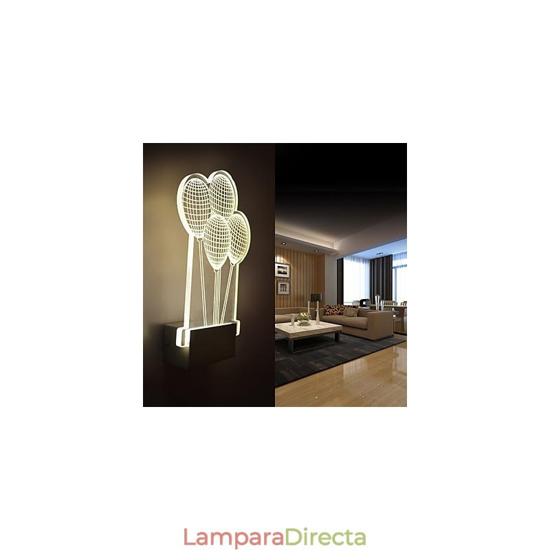 Lámpara de pared acrílica de PVC, moderna y contemporánea, de metal.