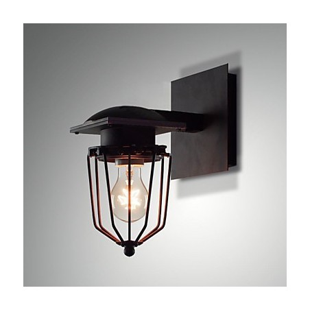 Lámparas de pared retro de hierro forjado, lámpara de pared antigua de un solo cabezal, lámpara de pared con reminiscencias de loft, lámpara de pared vintage de hierro americano con jaulas pequeñas. Lámparas de pared retro de hierro forjado, lámpara de pared antigua de un solo cabezal, lámpara de pared con reminiscencias de loft, lámpara de pared vintage de hierro americano con jaulas pequeñas.