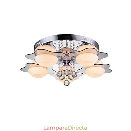 Lámpara de techo moderna empotrada con control remoto de 5 luces en azul y rojo Lámpara de techo moderna empotrada con control remoto de 5 luces en azul y rojo