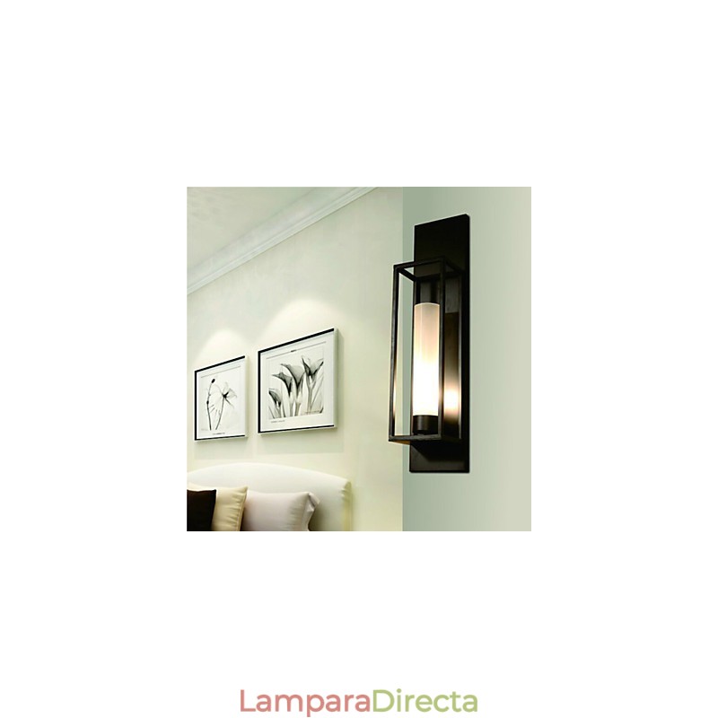 Apliques de pared rústicos de metal para comedor, dormitorio, sala de lectura, metal y vidrio.