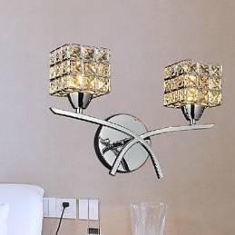 Lámpara de pared de cristal moderna de 2 luces