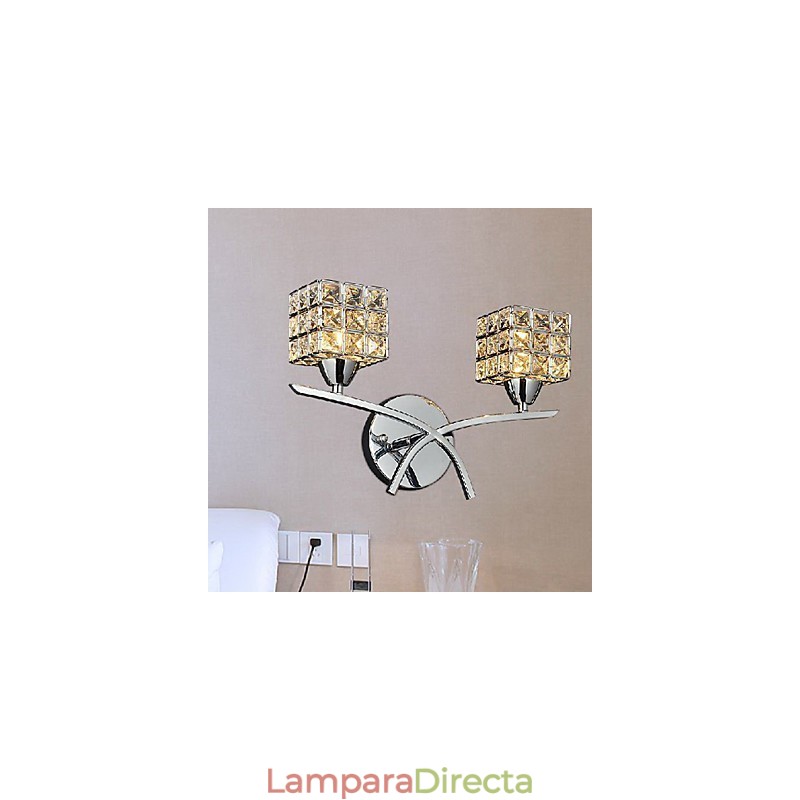 Lámpara de pared de cristal moderna de 2 luces