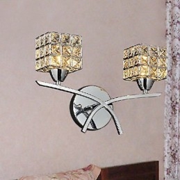 Lámpara de pared de cristal moderna de 2 luces