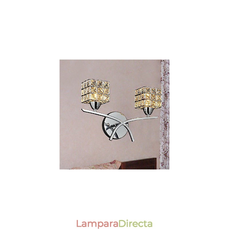 Lámpara de pared de cristal moderna de 2 luces