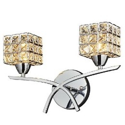 Lámpara de pared de cristal moderna de 2 luces