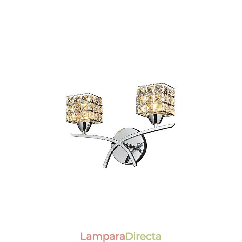 Lámpara de pared de cristal moderna de 2 luces
