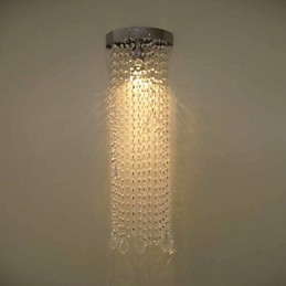Aplique de pared MR16 de 50 W con acabado cromado y cadenas de cristal