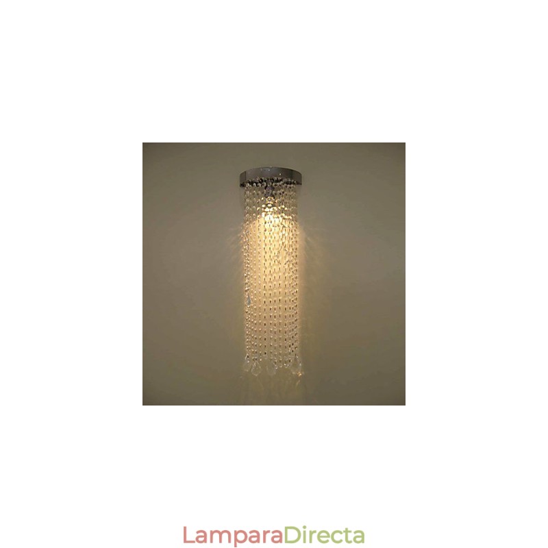 Aplique de pared MR16 de 50 W con acabado cromado y cadenas de cristal