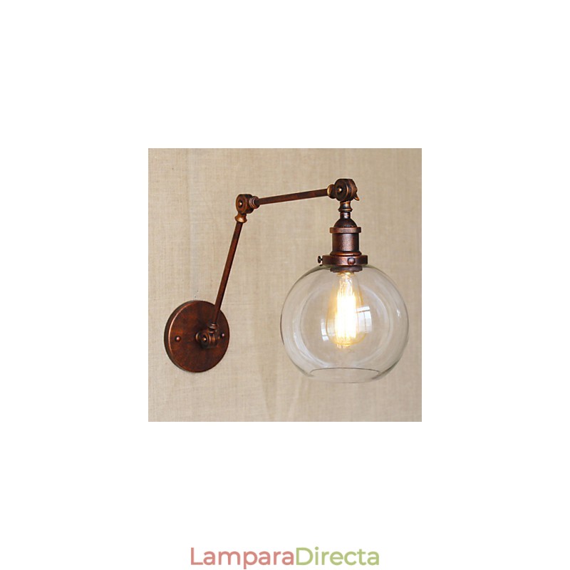 Apliques de pared Luces oscilantes Lámparas de pared de lectura Cristal Mini Estilo Rústico Lodge Metal