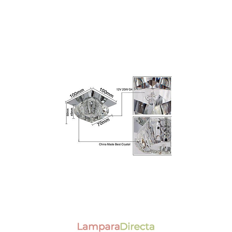 Lámpara de techo moderna de cristal contemporáneo estilo mini