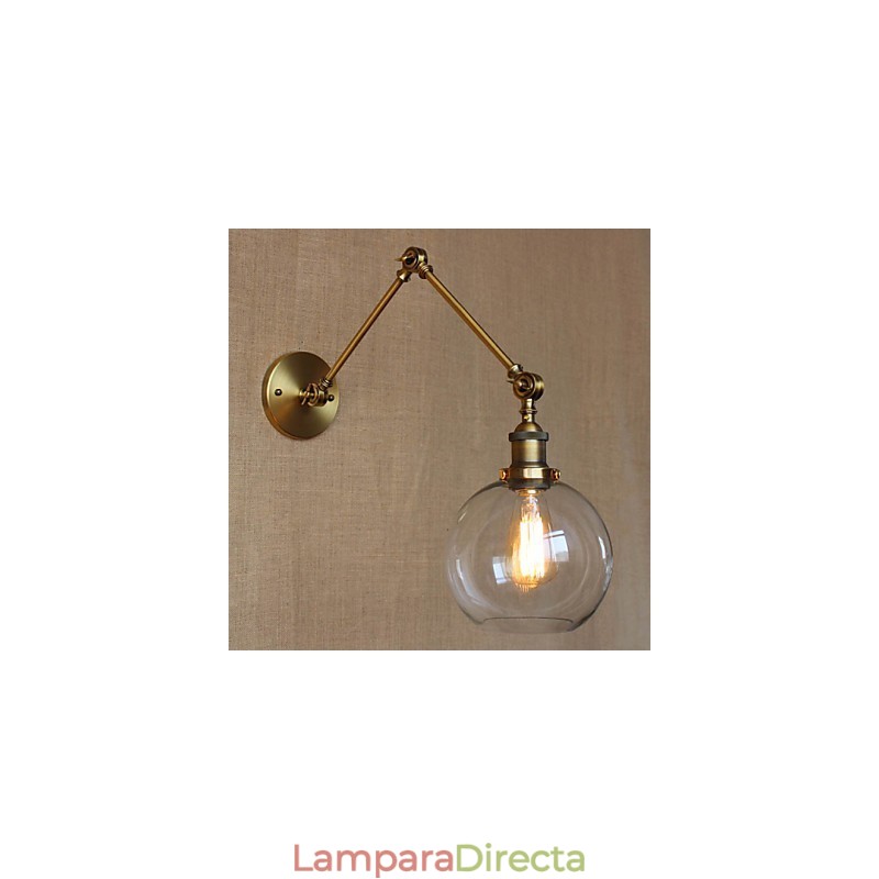 Apliques de pared Luces oscilantes Lámparas de pared de lectura Cristal Mini Estilo Rústico Lodge Metal